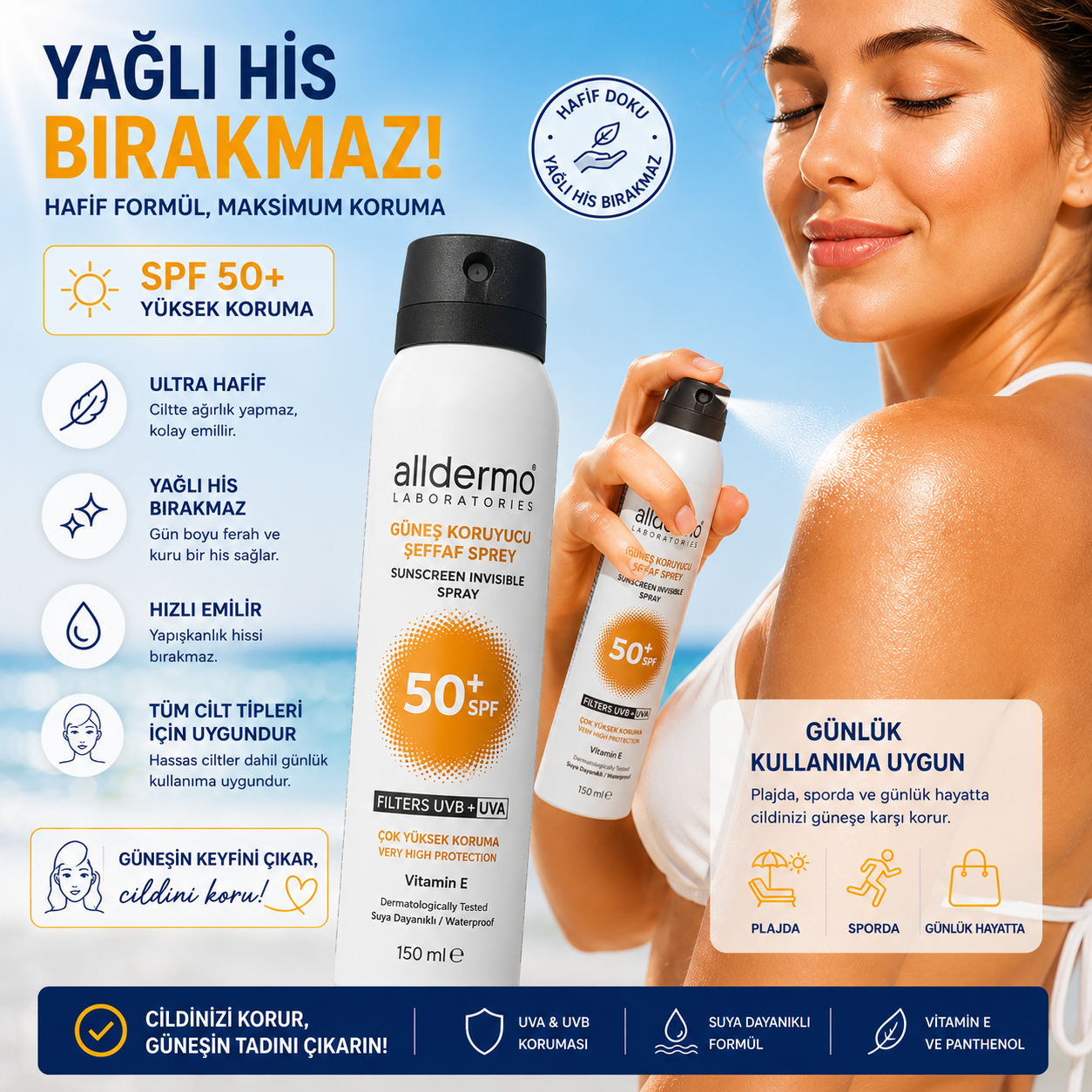 Alldermo Güneş Koruyucu Sprey